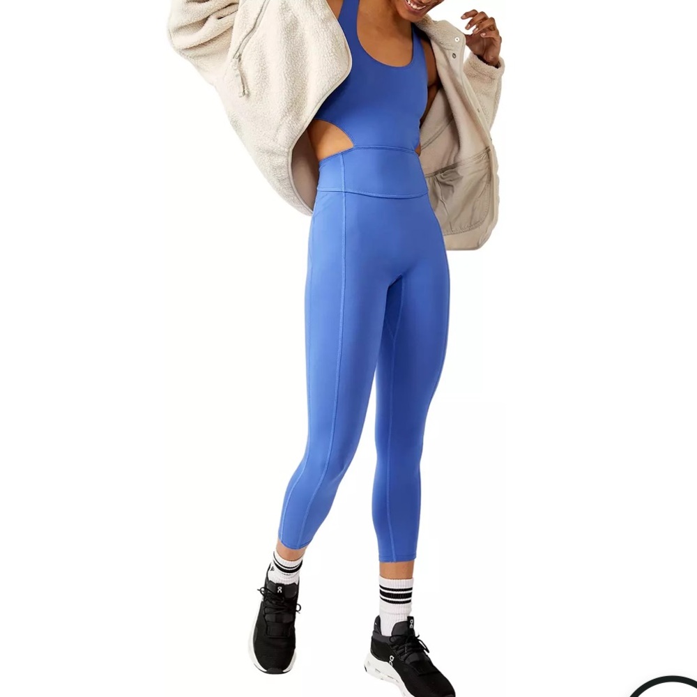 Free People Movement “Back it up” onesie in blue size medium